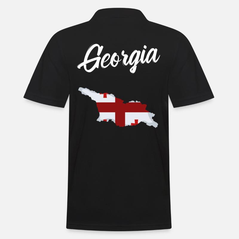 Georgien - Männer Poloshirt - Schwarz