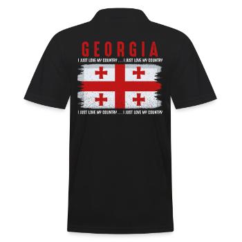 Georgien - Männer Poloshirt - Schwarz - Hinten - Kai (181cm)