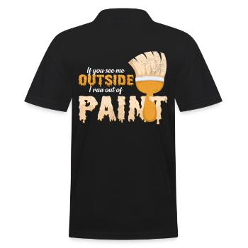 Painter and Painter Funny Sayings Cool Gift - Men's Polo Shirt - black - Back - Kai (181cm)