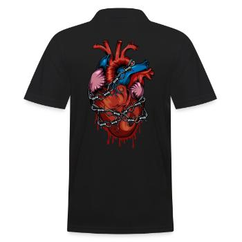 Anatomy heart barbed wire - Men's Polo Shirt - black - Back - Kai (181cm)