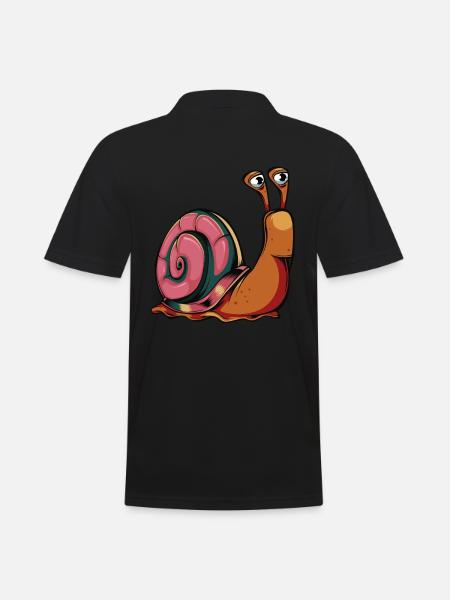 Comic Schnecke - Männer Poloshirt - Schwarz