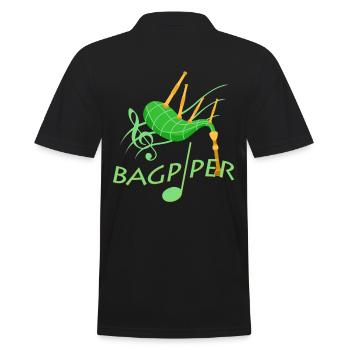 Dudelsack - Männer Poloshirt - Schwarz - Hinten - Kai (181cm)