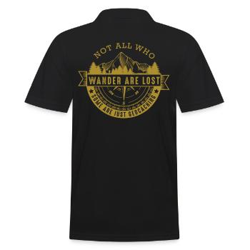 Geocaching - Männer Poloshirt - Schwarz - Hinten - Kai (181cm)