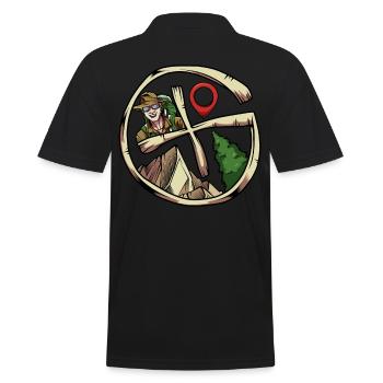 Cool Geocaching Geocacher Cache Detector Geschenk - Männer Poloshirt - Schwarz - Hinten - Kai (181cm)