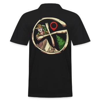 Geocaching - Männer Poloshirt - Schwarz - Hinten - Kai (181cm)