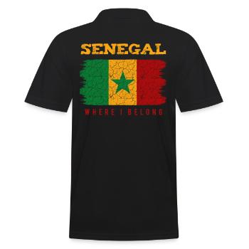 Senegal - Männer Poloshirt - Schwarz - Hinten - Kai (181cm)
