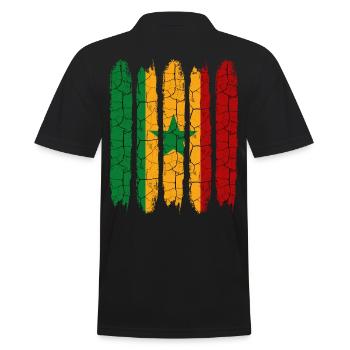 Republic of Senegal Cool Flag Modern Dakar Gift - Men's Polo Shirt - black - Back - Kai (181cm)