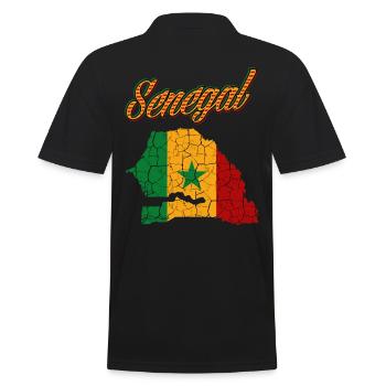 Cool Senegal Country Outline Dakar Pikine Gift - Men's Polo Shirt - black - Back - Kai (181cm)
