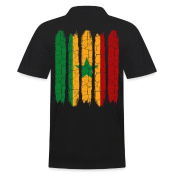 Senegal - Männer Poloshirt - Schwarz - Hinten - Kai (181cm)