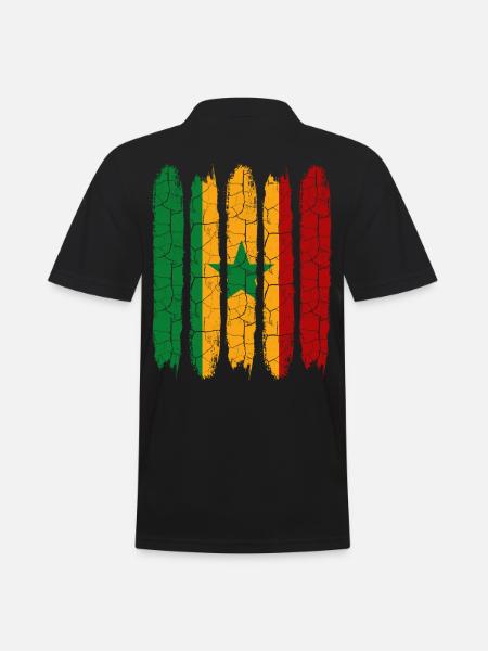 Senegal - Männer Poloshirt - Schwarz