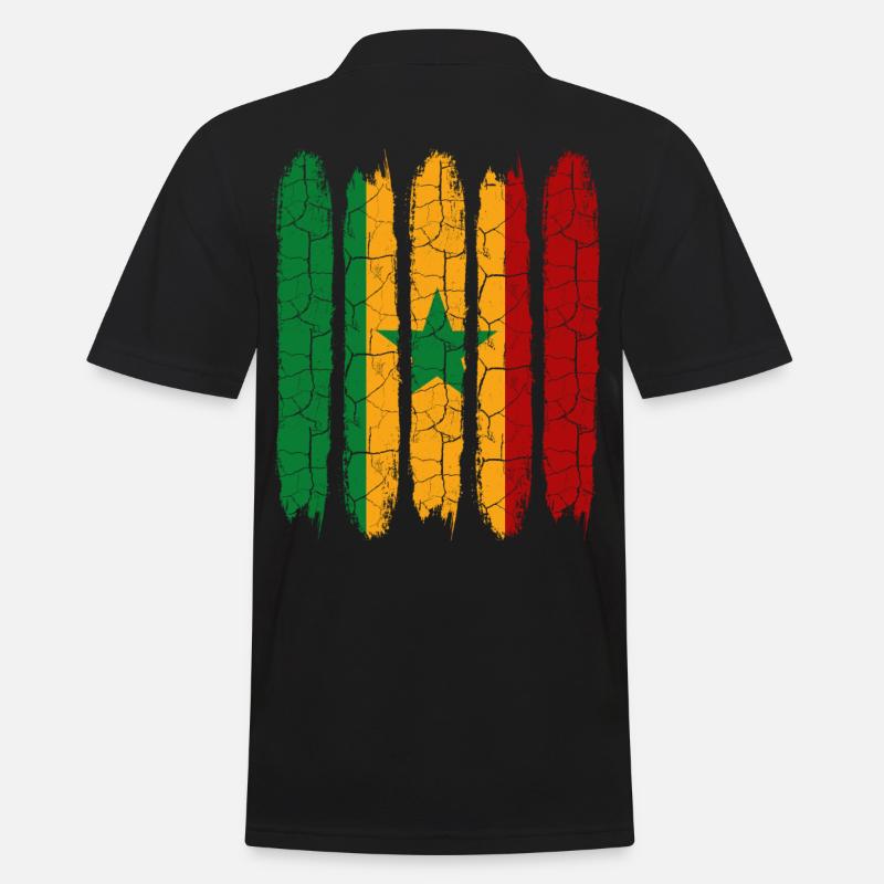 Senegal - Männer Poloshirt - Schwarz