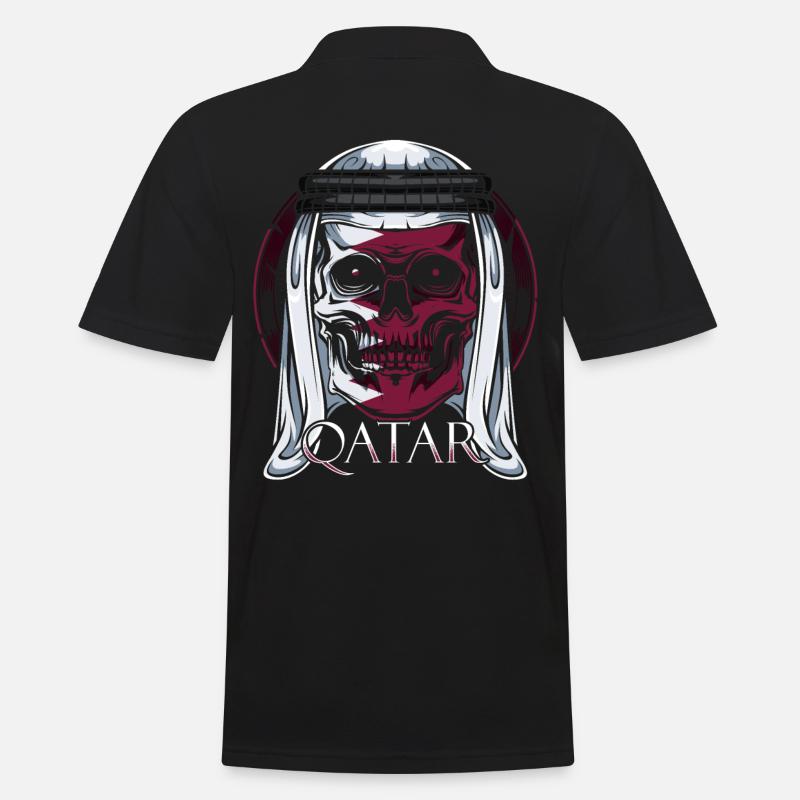 Katar - Männer Poloshirt - Schwarz