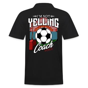 Fußballtrainer Cool Coach Lustige Sprüche Geschenk - Männer Poloshirt - Schwarz - Hinten - Kai (181cm)