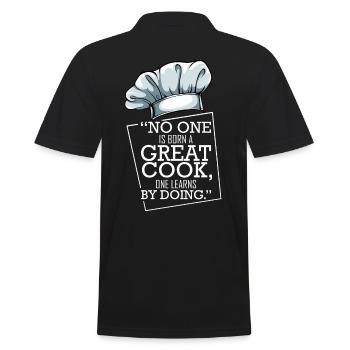 Chefkoch - Männer Poloshirt - Schwarz - Hinten - Kai (181cm)