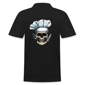 Skull chef cooking chef - Men's Polo Shirt - black - Back - Kai (181cm)