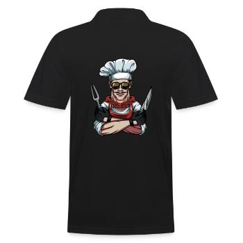 Cool chef chef cuisine chef chapeau - Polo Homme - noir - Dos - Kai (181cm)