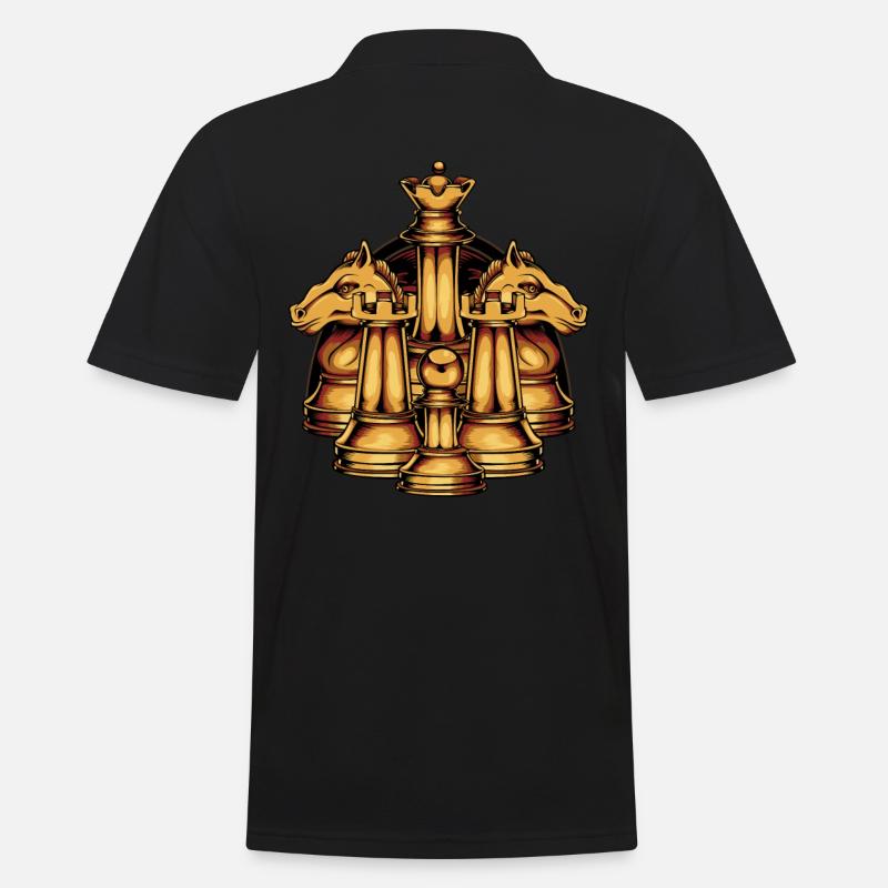 Pièces d'échecs cool - Polo Homme - noir