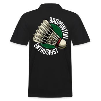 Badminton - Men's Polo Shirt - black - Back - Kai (181cm)