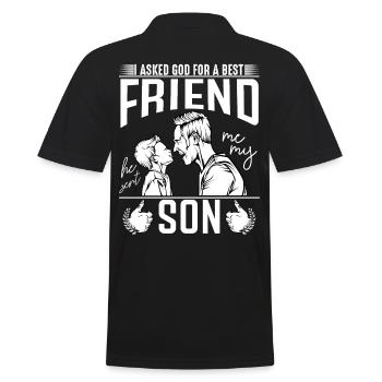father and son - Men's Polo Shirt - black - Back - Kai (181cm)