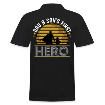 father and son - Men's Polo Shirt - black - Back - Kai (181cm)