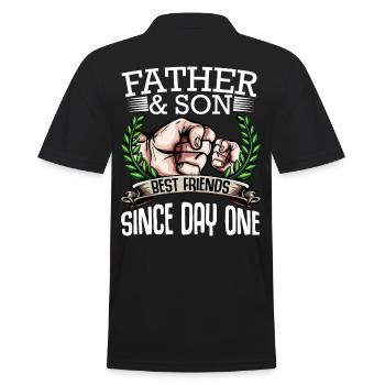 father and son - Men's Polo Shirt - black - Back - Kai (181cm)