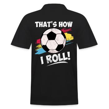 Football Funny Sayings Footballer Gift - Men's Polo Shirt - black - Back - Kai (181cm)