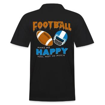 American Football - Männer Poloshirt - Schwarz - Hinten - Kai (181cm)