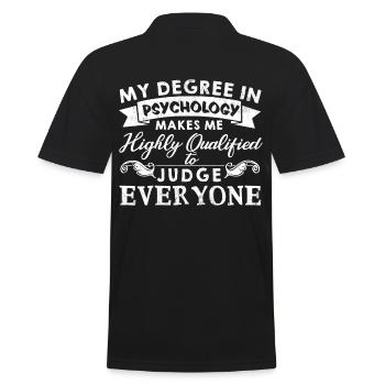 Psychology Funny sayings psychologist gift - Men's Polo Shirt - black - Back - Kai (181cm)