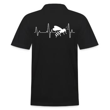 Idée de cadeau de battement de coeur silhouette abeilles EKG - Polo Homme - noir - Dos - Kai (181cm)