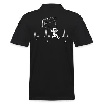Gleitschirmfliegen - Männer Poloshirt - Schwarz - Hinten - Kai (181cm)