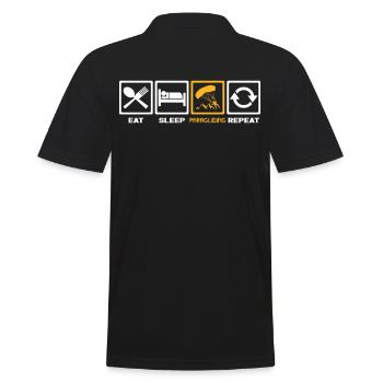 Gleitschirmfliegen - Männer Poloshirt - Schwarz - Hinten - Kai (181cm)