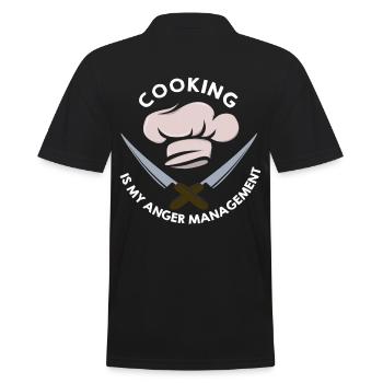 Chefkoch - Männer Poloshirt - Schwarz - Hinten - Kai (181cm)