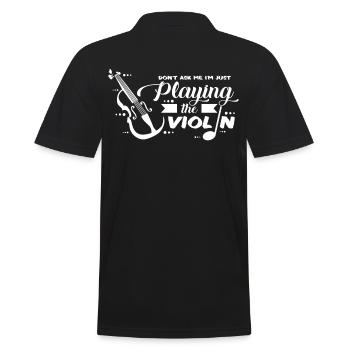 Geige - Männer Poloshirt - Schwarz - Hinten - Kai (181cm)