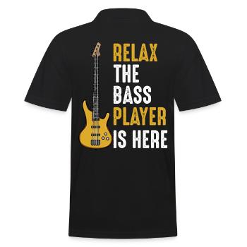 Gitarren Bassist Lustige Sprüche Cool Geschenkidee - Männer Poloshirt - Schwarz - Hinten - Kai (181cm)