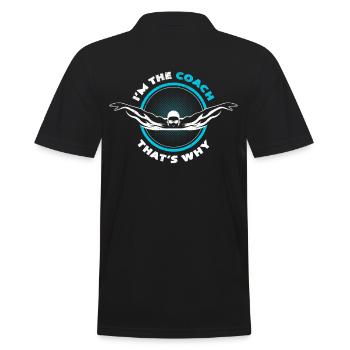 Je suis l'entraîneur c'est pourquoi cadeau de professeur de natation - Polo Homme - noir - Dos - Kai (181cm)