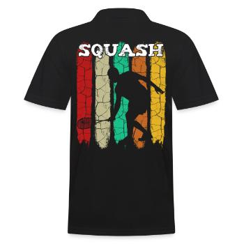 squash - Men's Polo Shirt - black - Back - Kai (181cm)