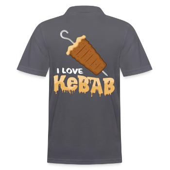 kebab - Men's Polo Shirt - charcoal grey - Back - Nico (186cm)