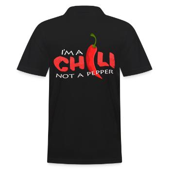 Chilischote Lustige Sprüche Scharfe Chili Geschenk - Männer Poloshirt - Schwarz - Hinten - Kai (181cm)