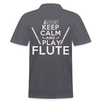 Keep Calm Flûtiste Flûtiste Idée cadeau - Polo Homme - charbon - Dos - Nico (186cm)