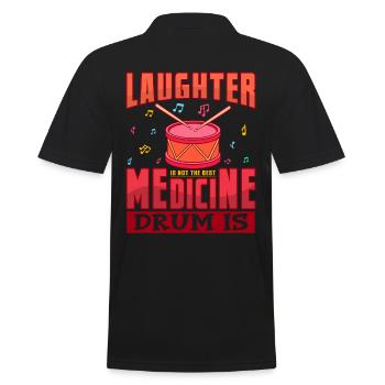 Laughter Is Not The Best Medicine Drum Is Gift - Men's Polo Shirt - black - Back - Kai (181cm)