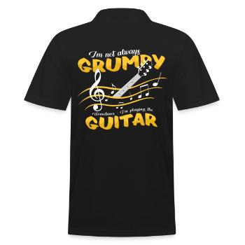 Gitarren - Männer Poloshirt - Schwarz - Hinten - Kai (181cm)