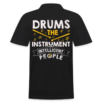 Cool Drums Funny Sayings Drummer Gift - Men's Polo Shirt - black - Back - Kai (181cm)