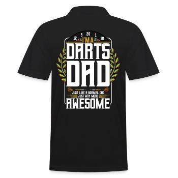 Awesome darts father dart player Father's Day gift - Men's Polo Shirt - black - Back - Kai (181cm)