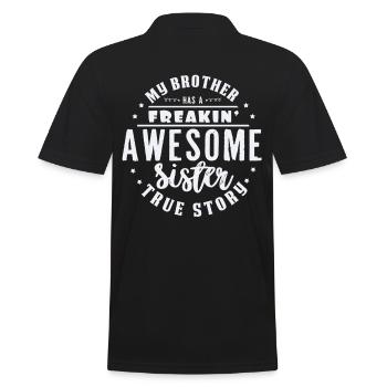 Bruder Und Schwester - Männer Poloshirt - Schwarz - Hinten - Kai (181cm)