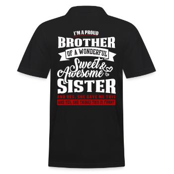 Bruder Und Schwester - Männer Poloshirt - Schwarz - Hinten - Kai (181cm)