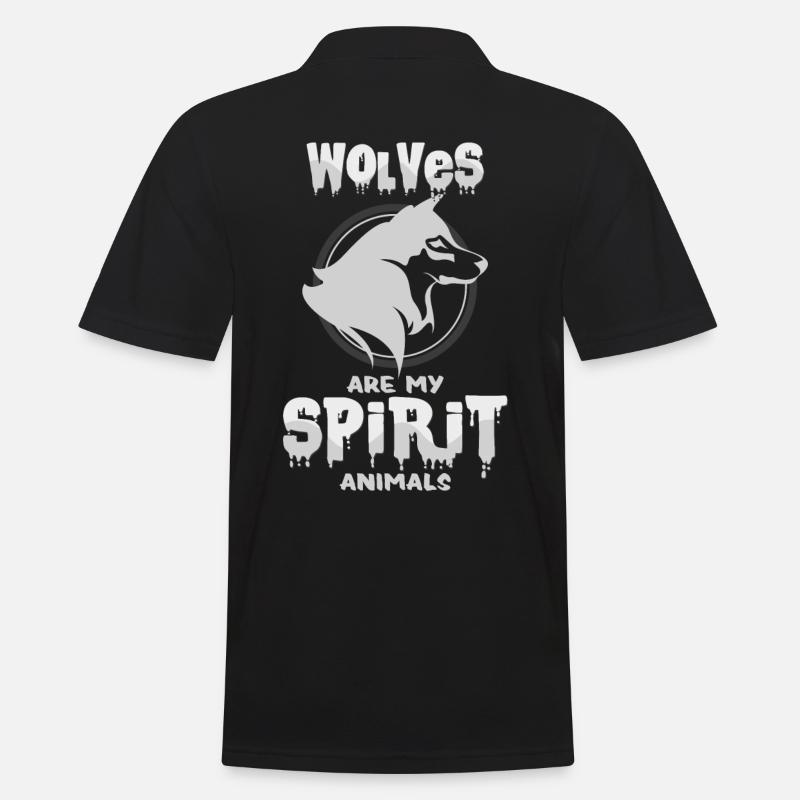 Wolf - Männer Poloshirt - Schwarz