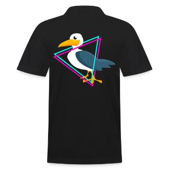 seagulls - Men's Polo Shirt - black - Back - Kai (181cm)