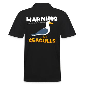 seagulls - Men's Polo Shirt - black - Back - Kai (181cm)