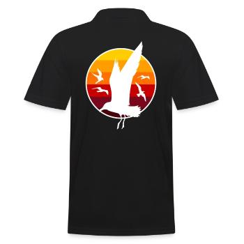 seagulls - Men's Polo Shirt - black - Back - Kai (181cm)