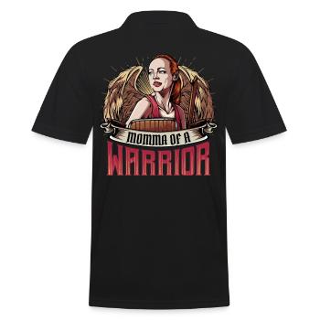 Momma Of A Warrior | Cool Sohn Muttertag Geschenk - Männer Poloshirt - Schwarz - Hinten - Kai (181cm)